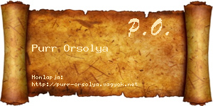 Purr Orsolya névjegykártya